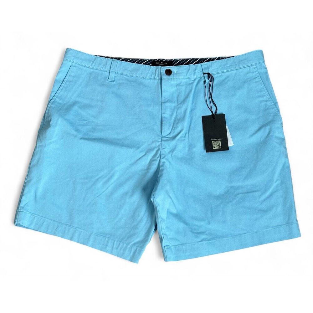NWT Ted Baker Casual Light‎ Cotton Lyocell Elastane Blue Shorts Size 38 R